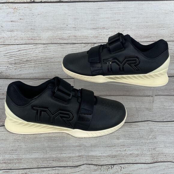 TYR L-1 Lifter Unisex M 9.5 W 11 Powerlifting Shoes Cream Black - Picture 1 of 9